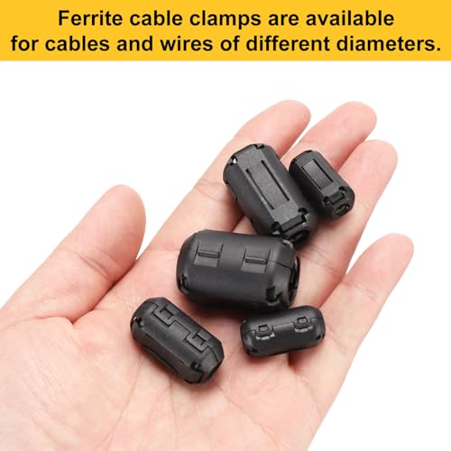 Elimine interferencias con el núcleo de anillo de ferrita MECCANIXITY para clips de cables negros 3