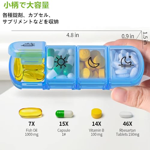 SensaBliss ピルケース 1週間 1日4回 朝昼晩寝る前 薬ケース の商品画像 1