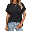 AUTOMET Womens Summer Tops Oversized Short Sl...