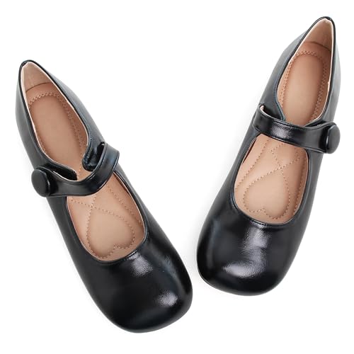 Dear Time Women's Round Toe Mary Jane Flats Cute Lolita Ballets Soft Cushion Flats for Girls