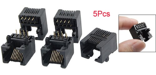 uxcell 5 Pcs Unshielded RJ45 8P8C Modular PCB Jack miniatura 2