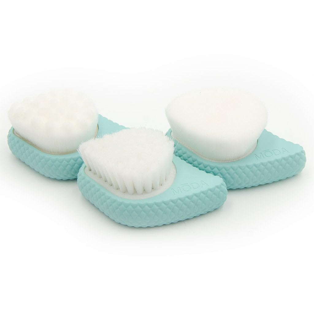 MODA Spa Prep & Glow 3pc Skincare Brush Kit – Facial Mask, Serum & Moisturizer Applicators