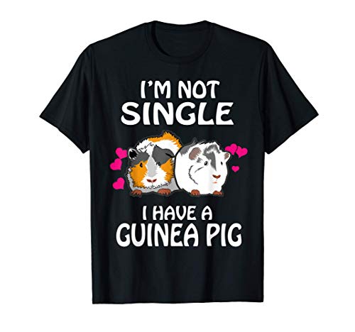 I'm Not Single I Have A Guiné Pig Funny Animal t-shirt, Preto, S