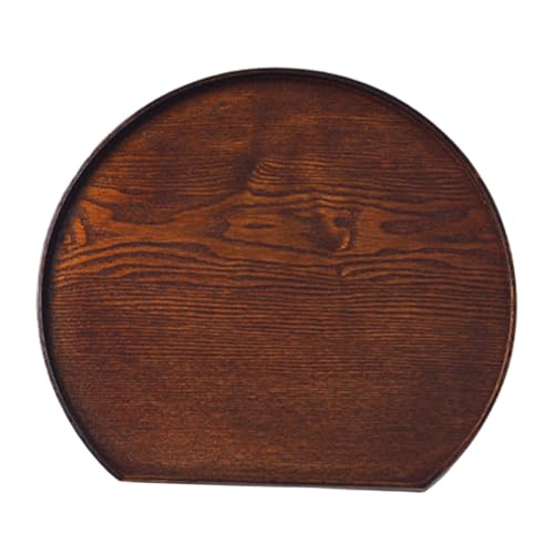 IEUDNS Wooden Serving Tray,Dessert Plate,Half Moon Tray,Tabletop Snack Tray Wood Vegetable Fruit Tray Charcuterie Board for Kitchen, 36.5x32x1.6CM