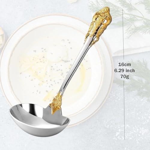 lodów scoop, Mini chochla do zupy 2 sztuki 6,29 cala wielokolorowa sosów, zup i gulaszów(Gold)