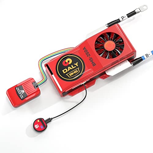DALY BMS Parallel Module 1A with Smart BMS LiFePo4 16S 48V 250A Cooling Fan and CAN Port Smart BMS Bluetooth Dongle for Rated 3.2V Lithium Battery Packs Inverter UPS and Home Storage System