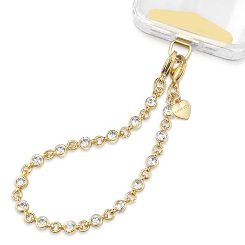 Correa para teléfono con dije de corazón MOUTAKEY cadena de teléfono desmontable para iPhone