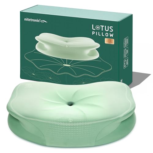 NITETRONIC Almohada ortopédica, almohada de altura ajustable, almohada cervical de espuma viscoelástica, zonas de doble altura, almohada ergonómica para dormir de lado, espalda y boca abajo