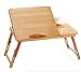 Produktbild EVST tragbar Bambus faltbar Laptop Desk Notebook-verstellbar Höhe Tablett Tisch Bett Tisch mit Schublade (50cm*30cm*30cm without Ventilation Slots)