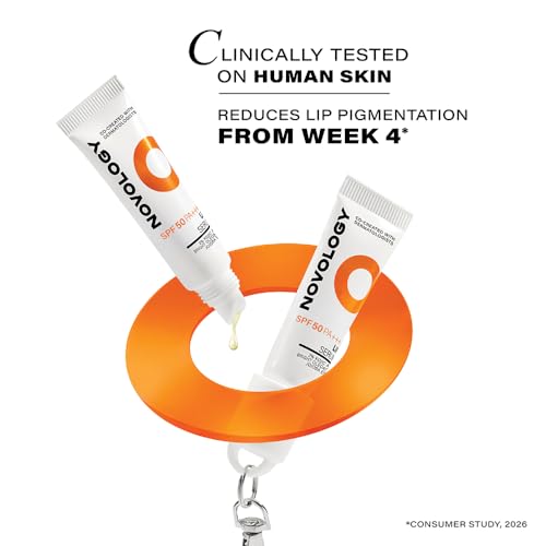 Image of Novology SPF 50 PA++++ Lip Balm Serum with Kojic Acid & Jojoba Esters, For Pigmented, Dark & Dry Lips, UV Protection, Non-Tinted, Non Irritating, Fragrance Free, Smooth and Hydrating