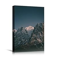 Canvas Wall Art Rocky Views Cool Dramatic Mountain Nature Photography Romantics - 12x18 inches
