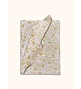 Pink and Gold Hearts Printed Tissue Paper - Decorative Tissue for Decoupage - Valentine's Day Tis...