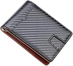 Defway Portefeuille de cartes minces pour hommes - Portefeuille mince pour les hommes, RFID Organisateur de carte de blocage, Clip argent réglable,Cadeau homme mince pour anniversaire(noir)