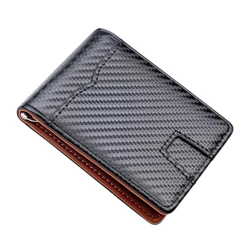 defway Slim Card Wallet for Men - Slim Wallet for Men, RFID Blocking Card Organizer, Adjustable Money Clip,Thin Mens Gift for Birthday(Black)