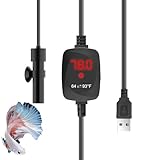 FUMAK Super Mini Aquarium Heater USB 10W Alumina Ceramic Betta Heater Adjustable Submersible Fish Heater Small Fish Tank Heater Turtle Heater with Digital Display Thermostat, for 0-1 Gallon Tanks