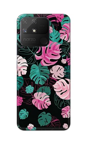 Image of Printed Hard Back Cover for Realme Narzo 50A Back Cover (Seamless Leaves) -190724(EA)
