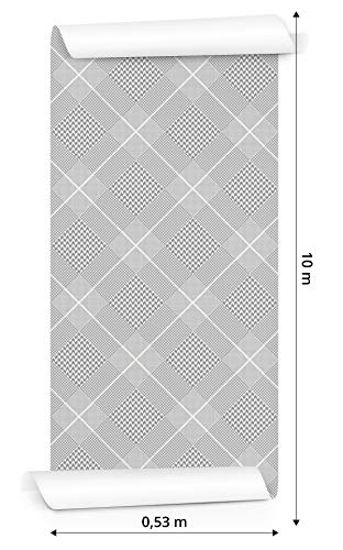 Wallepic Tapete 10m Vlies Tapete Schottisch Karo Minimalismus Vliestapete 1000x53cm Wand Tapete Wohnzimmer Schlafzimmer Moderne Wanddeko Wand Dekoration