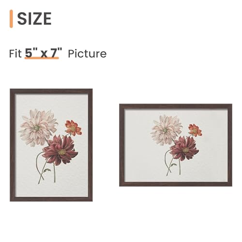 Image of upsimples 5x7 Picture Frame Glass, Thin Border, Brown Photo Frames, 3 Pack | Small Picture Frames, Fit 5 x 7 Photos for Family, Baby, Wall and Tabletop Display, Home Decor for Mother's Day, Christmas