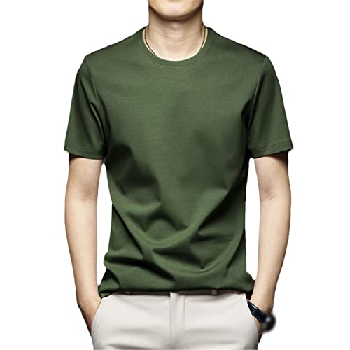 T-shirt d'été en coton homme Junlv col rond couleur unie taille L