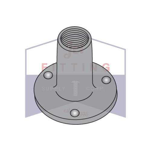 8-32X1/4 Weld Nuts | 0.718 Round Base | with 3 Projections on Barrel Side | Steel | Plain Finish (Quantity: 1000)