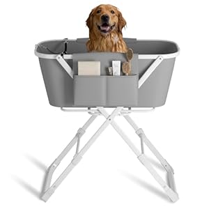 Professional Portable Dog Bathtub Pet Bathing Station for Homegrooming Tub Elevated Foldable Dog Shower Tub with Side Pocket 5 Adjustable Height Levels Grey Cucciolini Doodles Professional portable dog bathtub pet bathing station for home grooming tub elevated foldable dog shower tub with side pocket 5 adjustable height levels grey cucciolini doodles