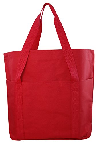 Large Spacious Poly Zipper Tote Bag