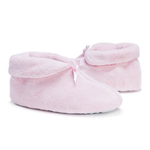 MUK LUKS Women's Micro Chenille Boot with Satin Bow Slipper3