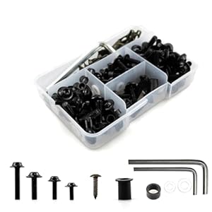 177Pcs Universal Motorcycle Fairing Bolt Kit - M5 M6 Windscreen Screws, Aluminum Fasteners Fairing Bolts Nut Clips Set. 8 41dui+fw1el. sl500 . ss300