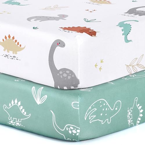 Pack n Play Sheets, BROLEX 2 Pack Mini Crib Sheets,Stretchy