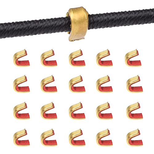 NIKA ARCHERY 20 Stück Bogen Nockpunkte Nockpunkt Bogensehne Nockpunkt Bogenschießen Zubehör Messingnocken für Recurve und Compoundbogen Cover