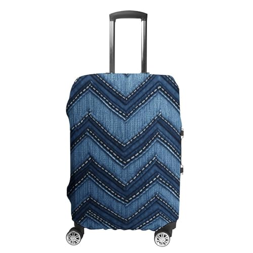 Gradient Blue Denim Luggage Cover, Elastic Luggage Protector Fits 19-32in Suitcases, Washable & Anti-Scratch Suitcase Cover for Men Women M
