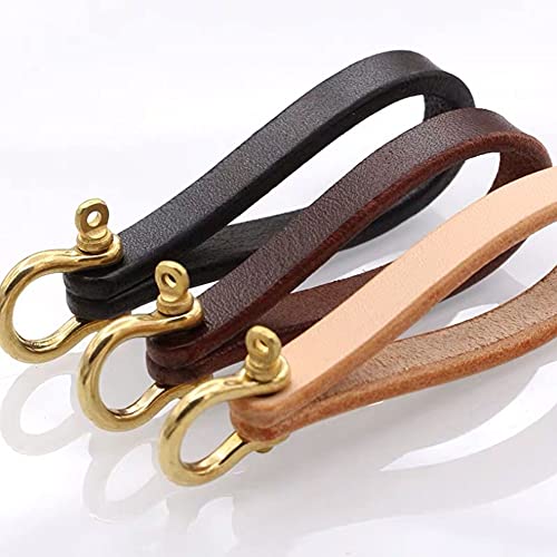 Brandname Wwxuanke Leather Keychain Horseshoe Buckle Keychain Top Layer Cowhide Handmade Pendant Keychain Leather Car Keychain Personalized Key Rope 2 Pcs (Black) #TOP2