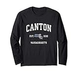 Canton Massachusetts MA Vintage American Flag Sports Design Long Sleeve T-Shirt