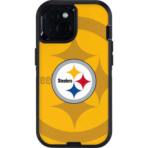 Skinit Decal Phone Skin Compatible with OtterBox Defender iPhone 14 - Officially Licensed NFL Pittsburgh Steelers Double Vision Design