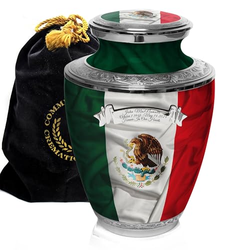 Image of Mexican Flag Cremation Urns for Human Ashes Adult Man & Urns for Ashes