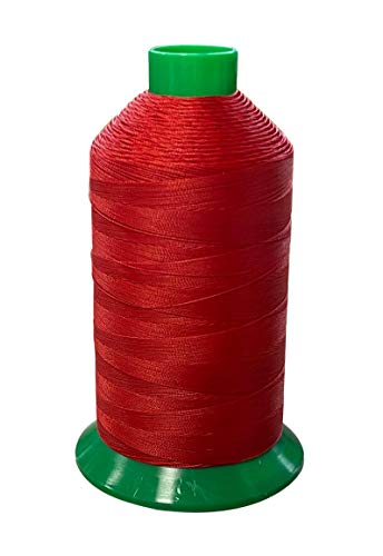 Serabond Bonded Polyester Thread 92 UV Resistant Heavy Duty Sewing Thread 8 oz Spool - Can Be Used On Home Sewing Machines (Red)