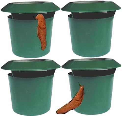 Generic 4 trampas para babosas y caracoles de cerveza, nuevo trampa de caracoles de plástico reutilizable, amigable para atrapar caracoles, para niños y mascotas, decoración de jardín