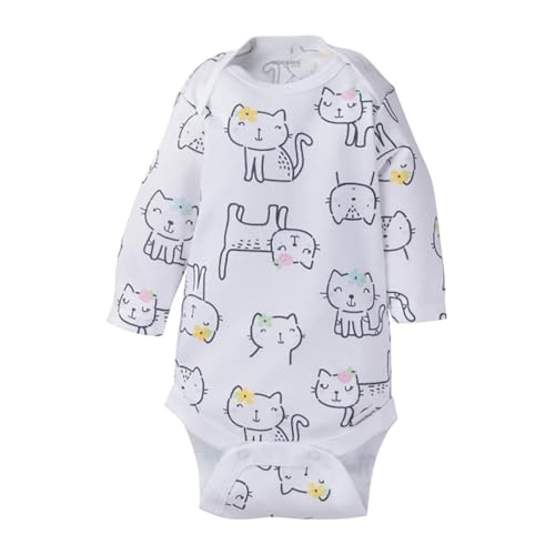 Image of Onesies Brand Unisex Baby 6-Pack Long Sleeve Bodysuits - Breathable Cotton One-Piece Outfits for Newborns & Infants