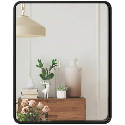 HOMCOM Rectangular Wall Mirror Decorative Mirror Metal Frame 50 x 40 cm