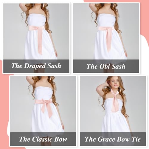 Dress Sash Belt for Women, Bridal Satin Waist Belts Ladies Ribbon Bow Accessory for Wedding Bridesmaid Bridal Belt4