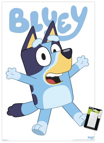 Trends International Bluey - Bluey Feature Series Wall Poster, 34L x 22.4W, Premium Poster & Mount Bundle