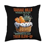 Sausage Rolls When Pigs in Blankets hit Their Upgrade Throw Pillow