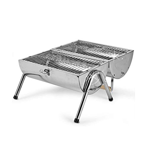 Escritorio portátil plegable para barbacoa de carbón, parrilla de barbacoa de acero inoxidable, mini