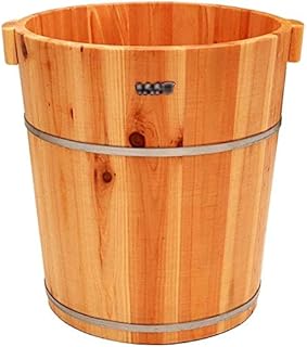 Balde de banho de pé de madeira Balde de lavagem de pés de madeira, banheira de banho de pé de sauna, barril de banho de pé de cedro de 40 cm de altura, bacia de imersão para pés domésticos, barril de