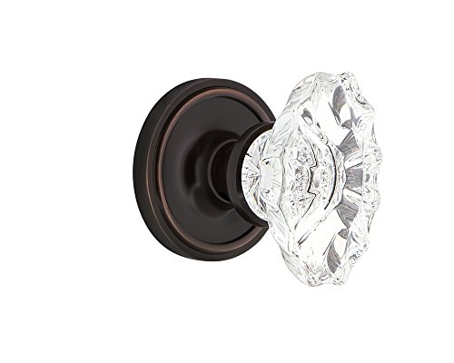 Nostalgic Warehouse Classic Rosette Interior Mortise Chateau Door Knob in Timeless Bronze
