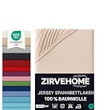 Hochwertige Bettlaken: Aus 100% gekämmter Baumwolle, weicher Jersey-Stoff, hautfreundlich, atmungsaktiv und temperaturausgleichend. Langlebig und pflegeleicht mit 140g/m² Grammatur (+/- 5g). Perfekte Passform dank Rundumgummi.