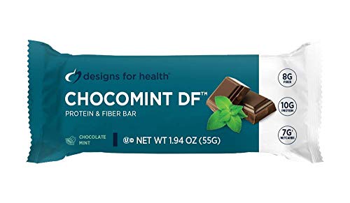Designs for Health ChocoMint DF - Mint Chocolate Vegan Protein Bar with Pea + Hemp Proteins, 7 Net Carbs + 10g Protein with Prebiotic Fiber - Dairy-Free Snack (12 Bars) Designs for Health ChocoMint DF - Mint Chocolate Vegan Protein Bar with Pea + Hemp Proteins, 7 Net Carbs + 10g Protein with Prebiotic Fiber - Dairy-Free Snack (12 Bars)