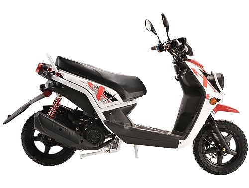 Image of HHH Rocket 150 Moped Street Gas Scooter 150cc Motorcycle Automatic Adult Bike with 12 inch Aluminum Wheels (Black)