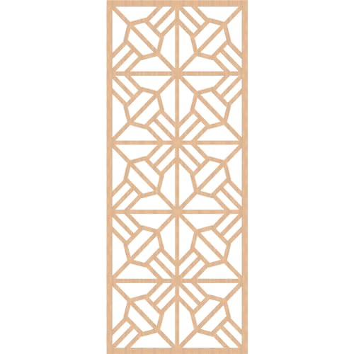 Image of 35 3 /8 inch W x 89 3 /8 inch H x 1 /4 inch T Auburn Decorative Fretwork Wood Wall Panels, Hickory