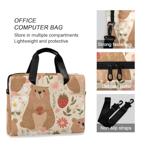 Bolsa para laptop ALAZA con estampado de marmota fresa, 13-15.6 pulg miniatura 6